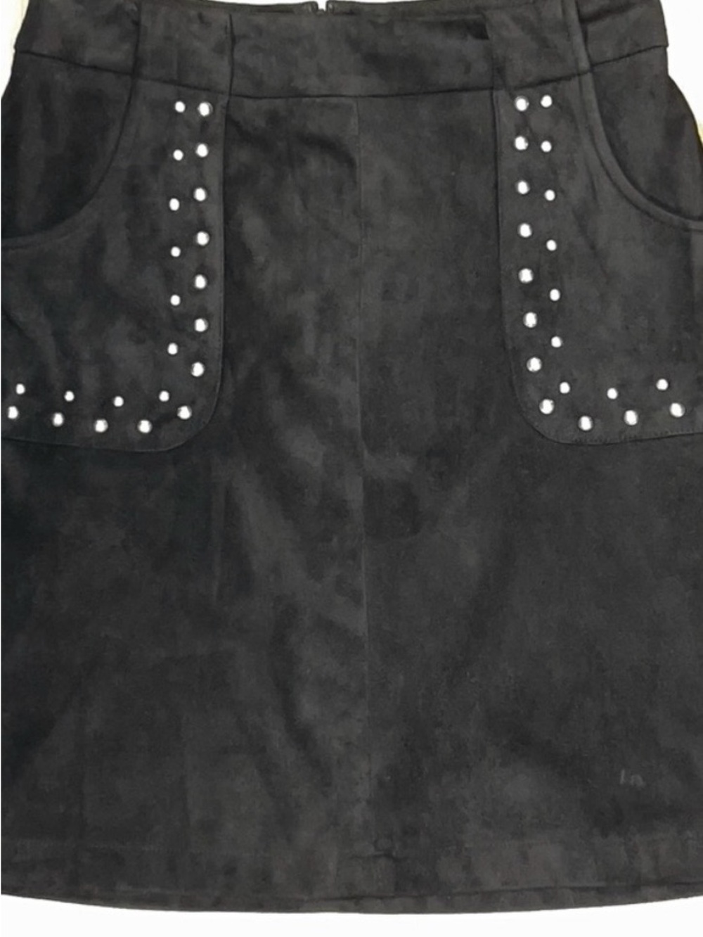 BB Dakota Cain Studded Faux Suede Skirt.